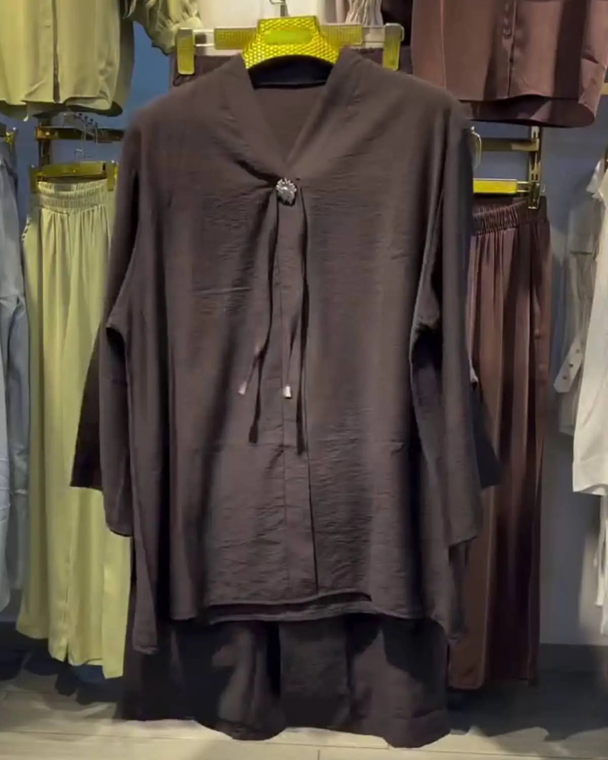 Ensemble 2 Pièces Lin Froissé — Tunique & Pantalon Large